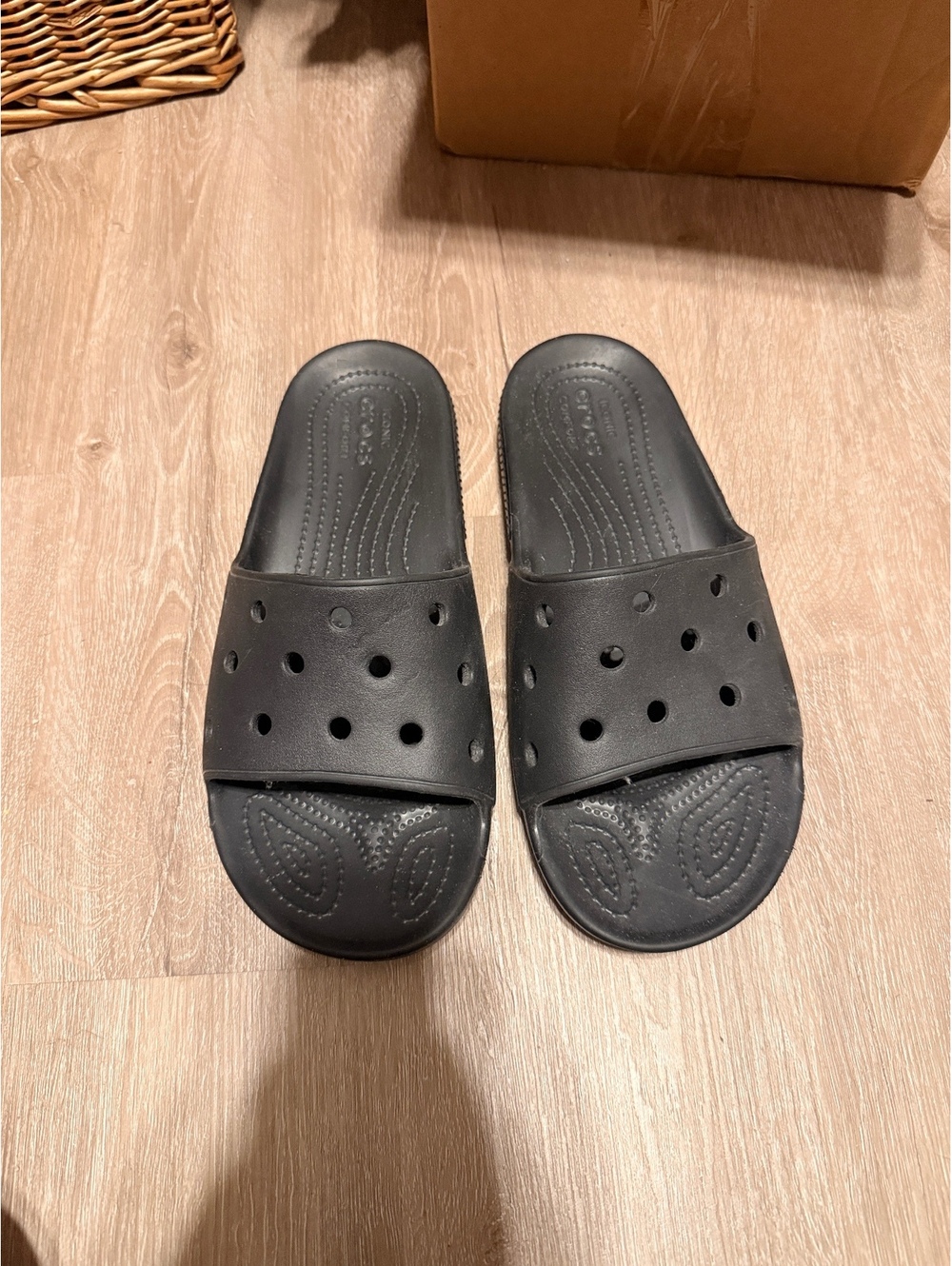 Crocs Classic Black Slide Sandals Size 9